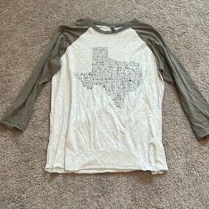 Next Level Olive Green Texas A&M Graphic Baseball Tee - Size Medium